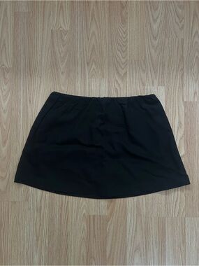 Black A-Line Skirt (Linen type material)